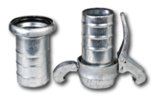 6 Bauer Type Coupling Set, Bauer x Hose Shank, Galvanized Steel